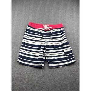 J.Crew Men's Board Shorts with Navy and‎ White Stripes Size Small